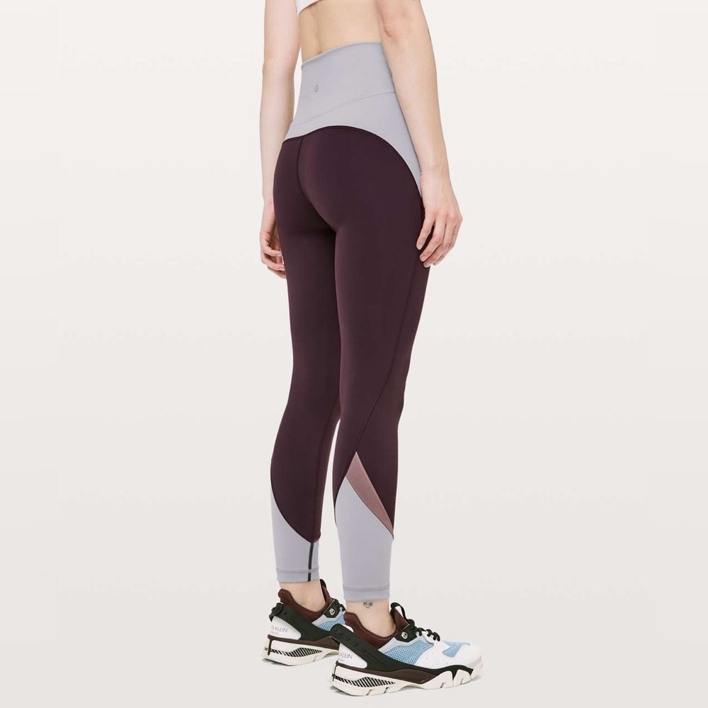 Lululemon In Movement Blocked Tight in Plum Shadow Everlux 25”